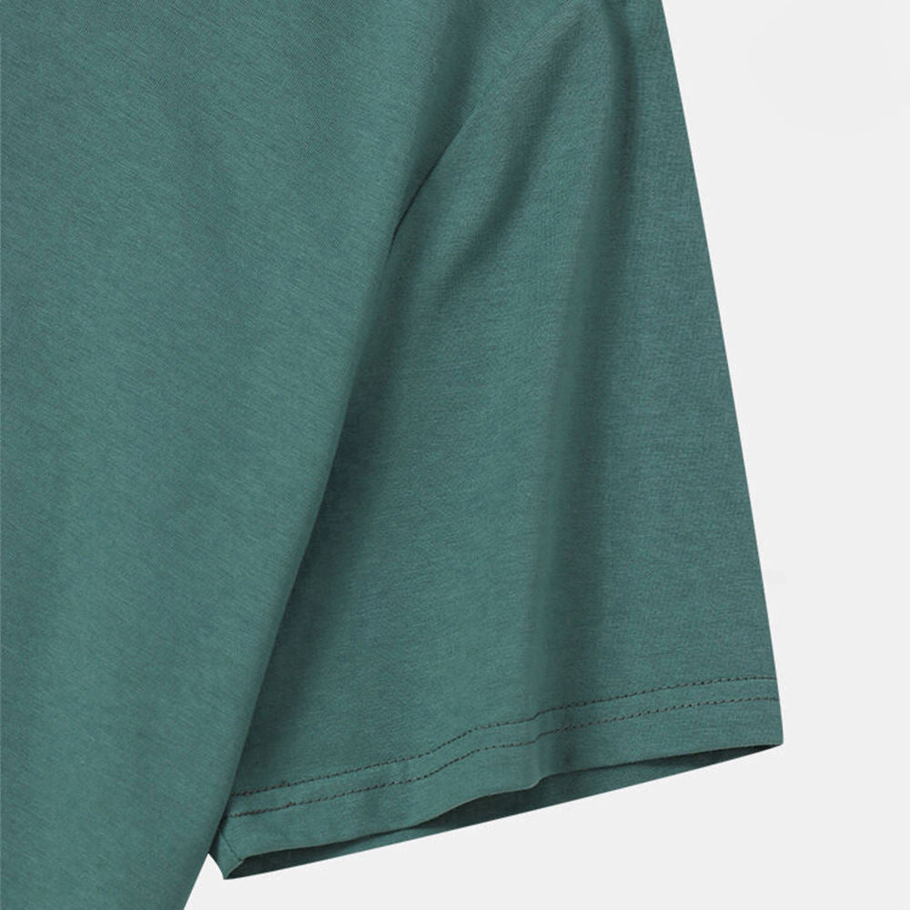 Men's Crew-Neck Color-Block Knit Casual T-Shirt