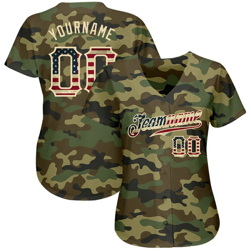 Custom Camo Vintage Baseball Jersey