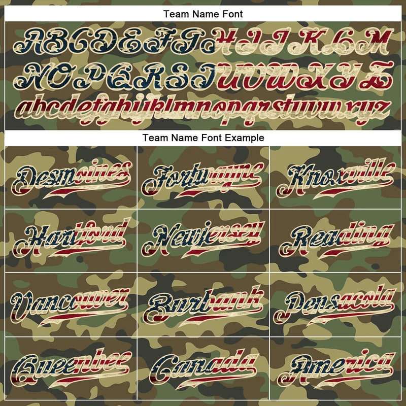 Custom Camo Vintage Baseball Jersey