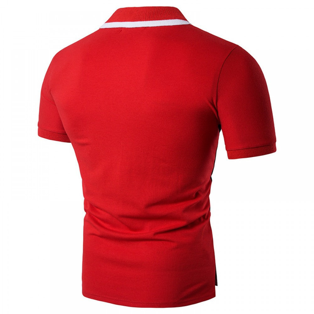 New Men's Striped Panel Collar T-Shirt