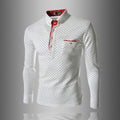 Men's Stylish Casual Long-Sleeve Polka-Dot T-Shirt